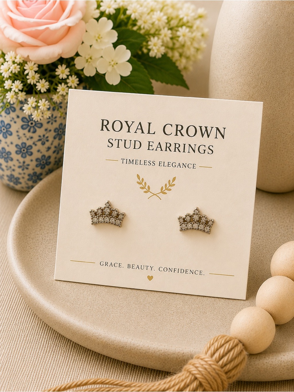 Crown Princess Stud Earrings